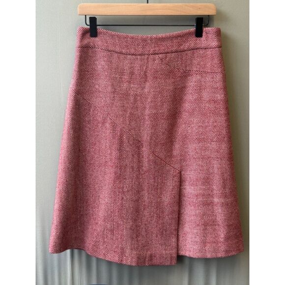 Vintage Original Penguin Wool A-Line Skirt Rose Pink Herringbone Preppy Lined - Picture 2 of 16
